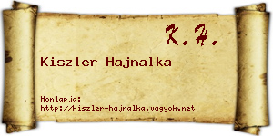 Kiszler Hajnalka névjegykártya