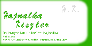 hajnalka kiszler business card